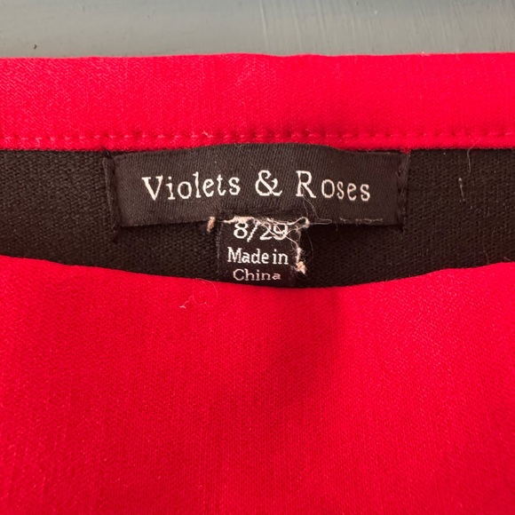 NWOT/EUC Tenney Mid Rise Slim Straight Ankle Trouser in Bright Red - Picture 7 of 14